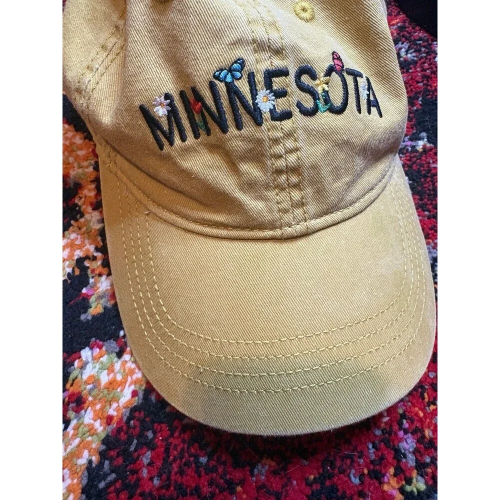 Yellow Home Free Ball Cap Hat with Florals